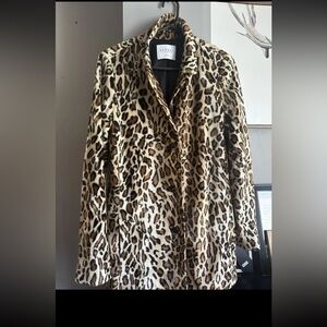 Velvet Brown and Black Leopard Print Suit Jacket